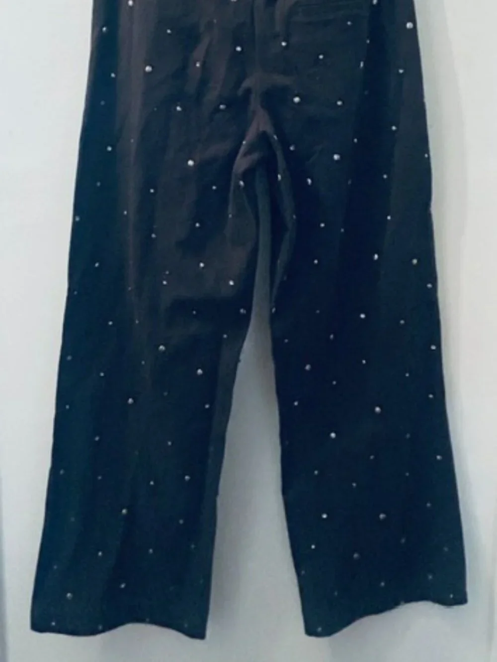 Free People Chocolate Brown Embellished Rhinestone Stud Trousers NEW